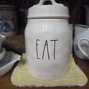 Rae Dunn White 'EAT' Canister